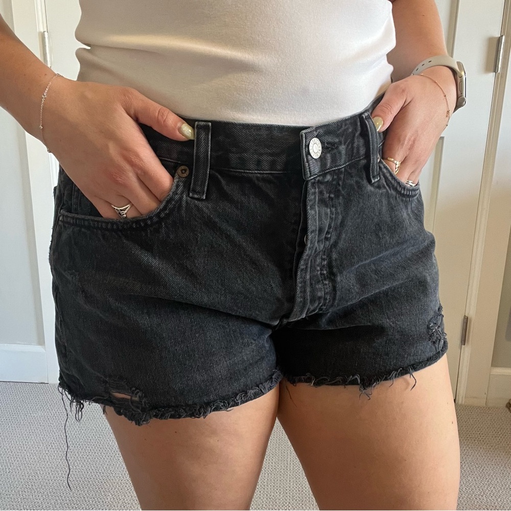Agolde Black Jean Shorts 2” Inseam Size 31
